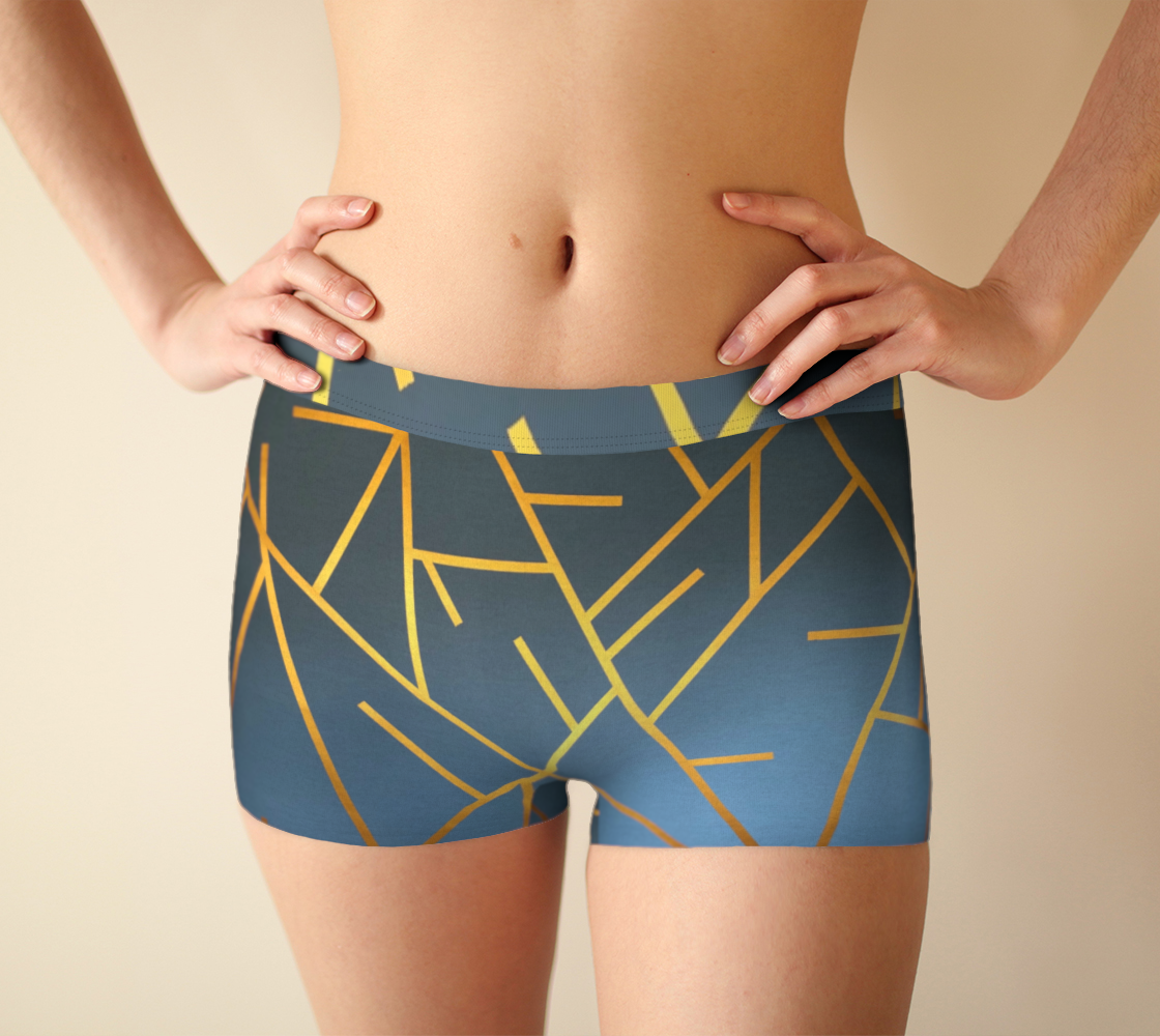 Boy Shorts, Women's Underwear, Geometric Design, Modelled Front