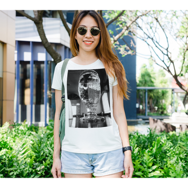 T-Shirt for Women with Water Glass Picture, Front