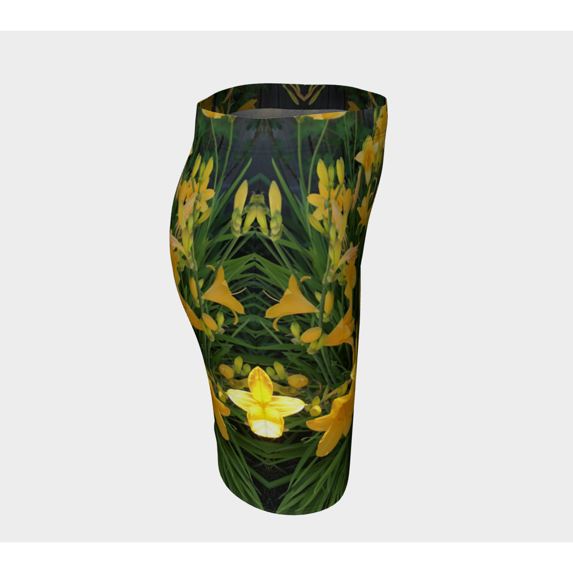 Fitted Skirt for Women with our Yellow Lily Picture, Right Side