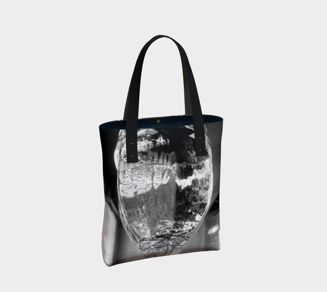 Tote Bag for Women with:  Water Glass Design, Dark Inside
