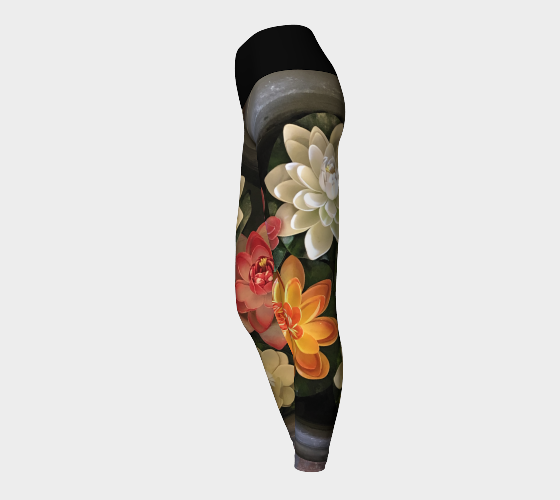 Yoga Leggings for Women with: Flower Bowl, Left Side