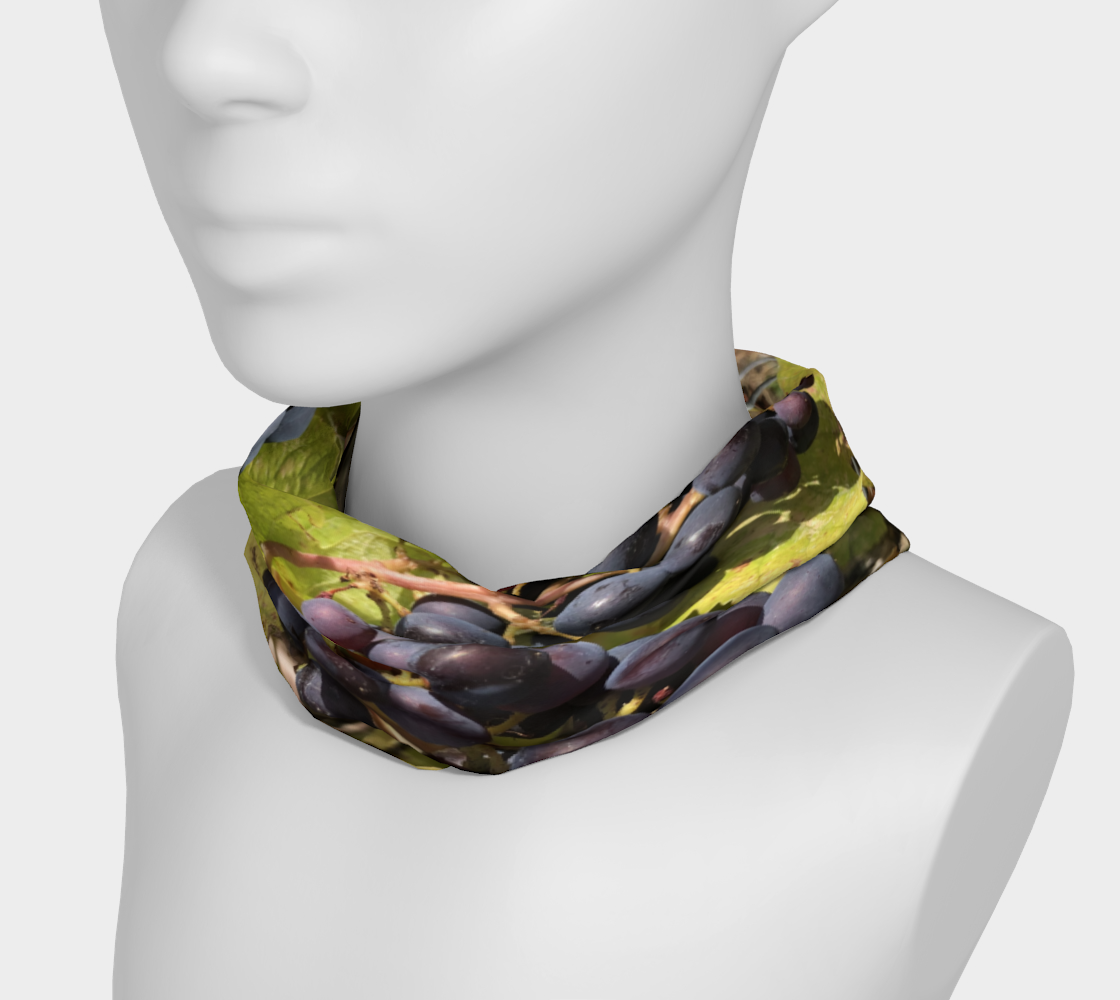 Headband for Women designed with: Fall Grapes, As a neck warmer