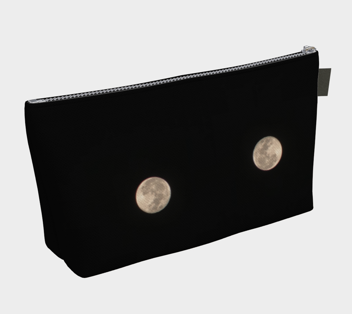Makeup Zipper Bag, Custom Designed with our Moon at Night Picture, Back