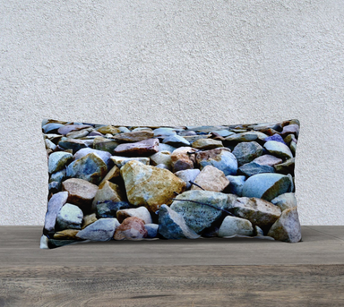 24x12 Pillow Case with our Rocks Picture, Back