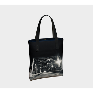 Tote Bag for Women with: Bridge at Night Design, Back