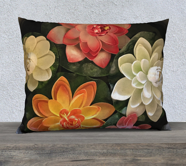 26x20 Pillow Case with our Flower Bowl Picture, Back