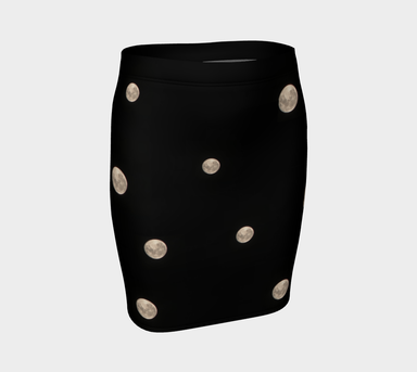 Fitted Skirt for Women with our Moon at Night Picture, Front