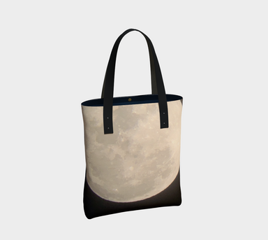Tote Bag for Women with: Moon at Night Design, Back