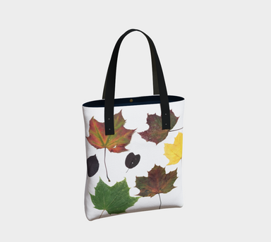 Tote Bag for Women with: Fall Leaves Design, Back with black inside