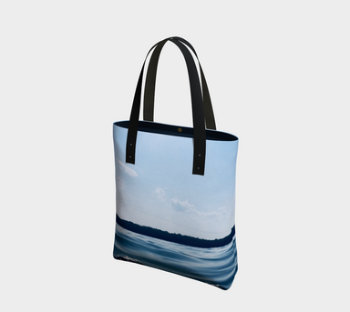 Tote Bag for Women with: Blue Lake Design, Dark Inside