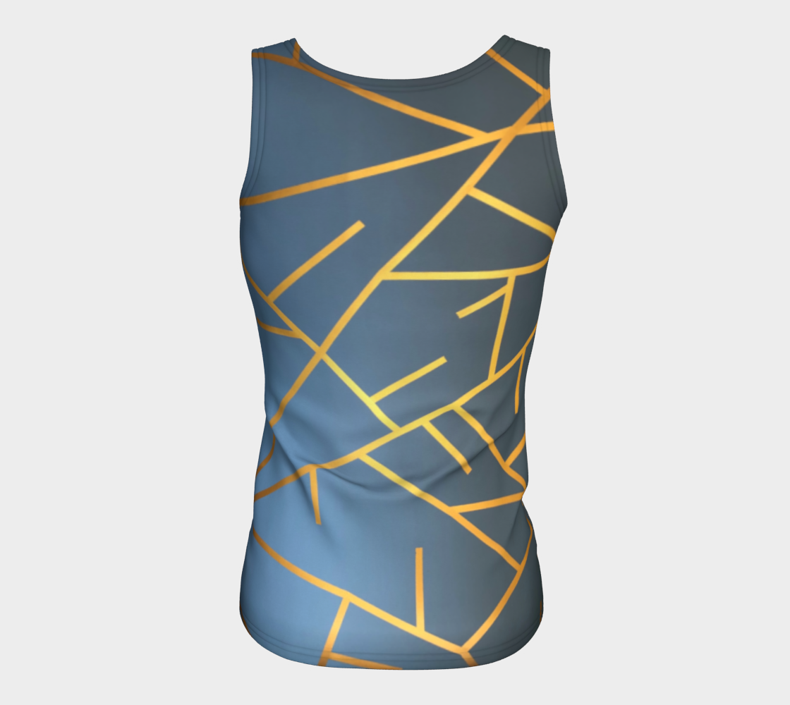 Fitted Tank for women: Geometric Design (Long), Back