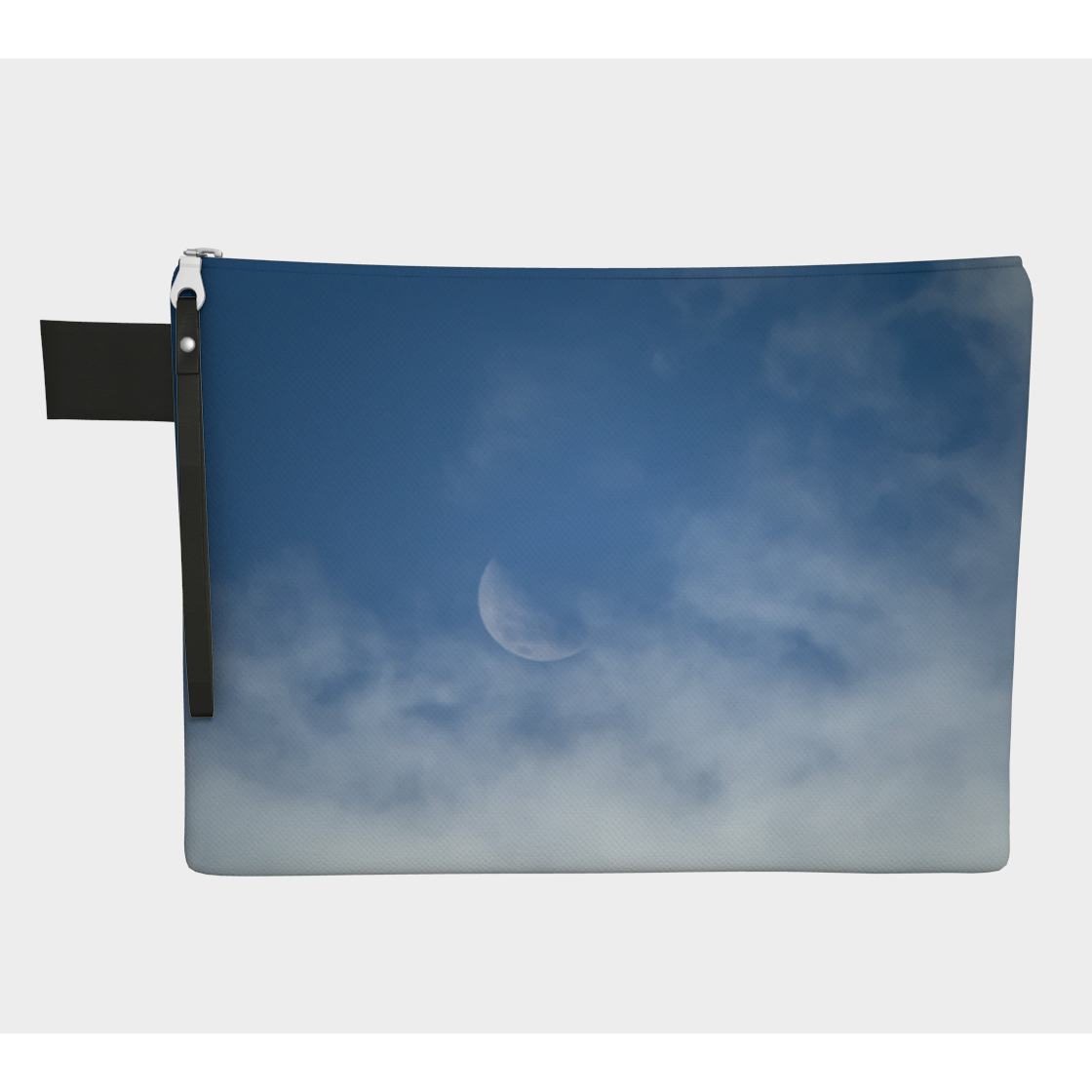 Zipper Bag, Carry-All, Custom Designed with our Half Moon w/ Clouds Picture, Front