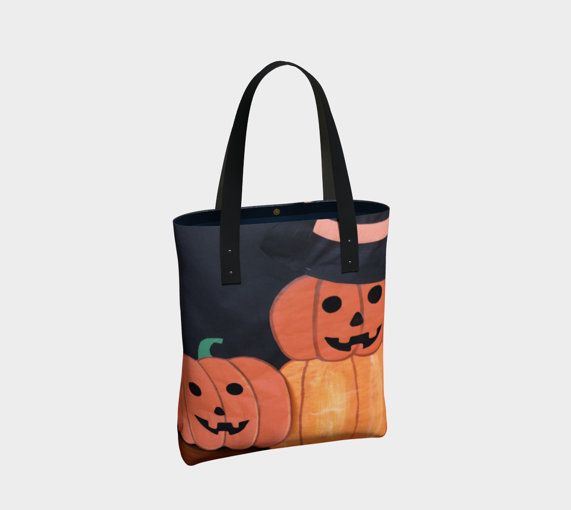 Tote Bag for Women with: Pumpkin Design, Back Dark Inside