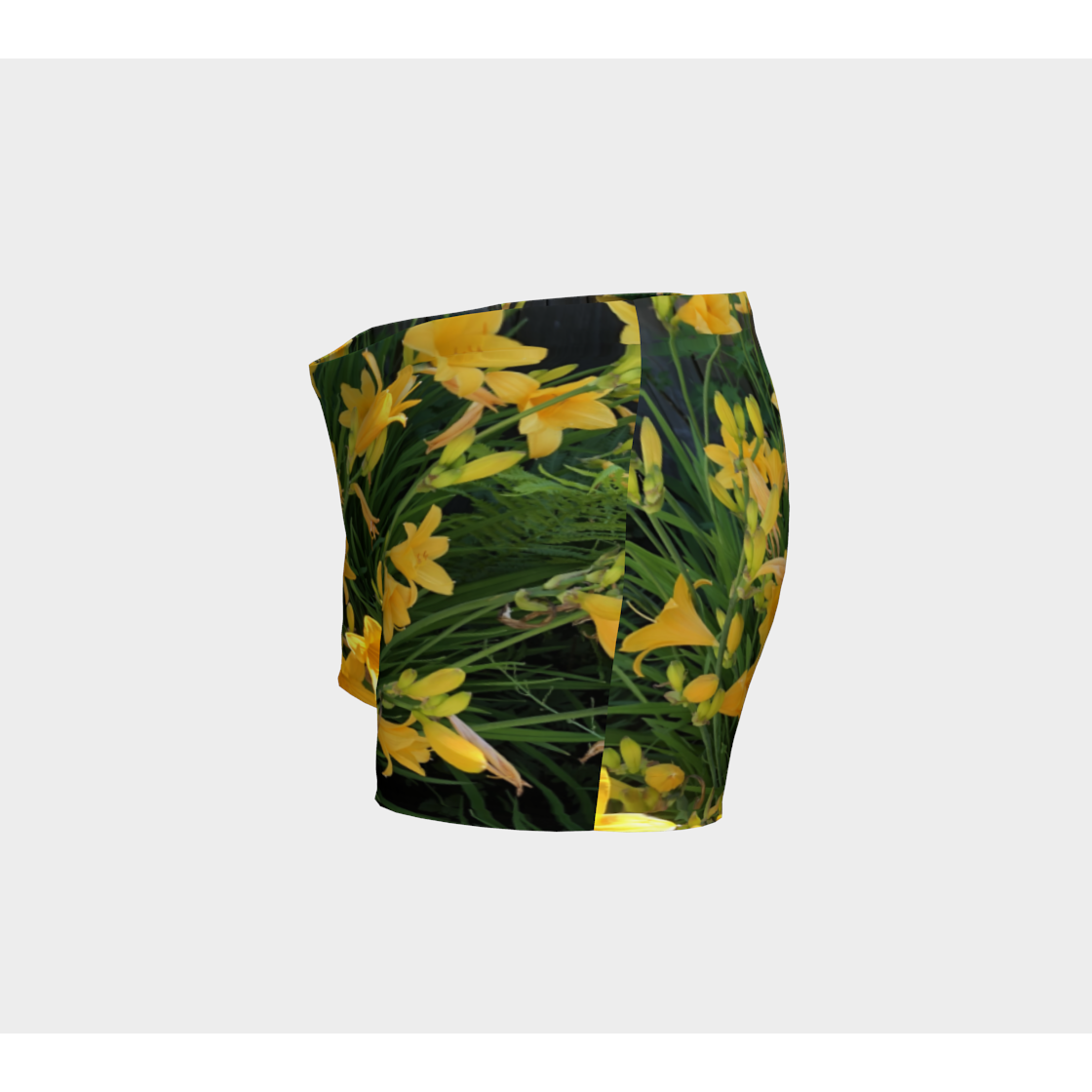Short for Women: Yellow Lily Design, Left Side