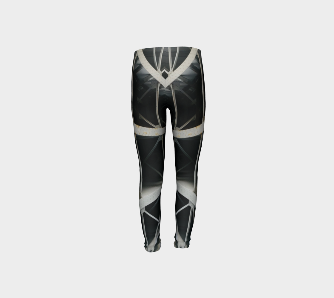 Youth Leggings for girls with: Rafter Design, 4-5, back