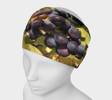 Headband for Women designed with: Fall Grapes, Front on model