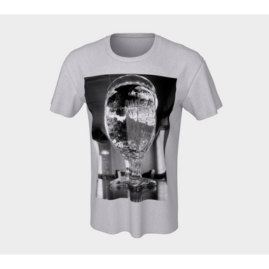 T-Shirt for Women and Men with Water Glass Picture, Front