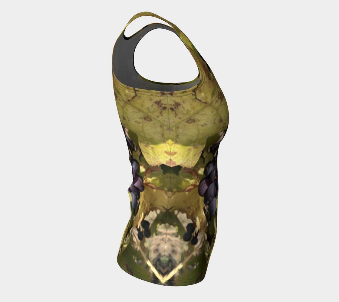 Fitted Tank for women: Fall Grapes Design (Long), Right Side