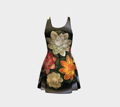 Flare Dress for Women: Flower Bowl Design, Back