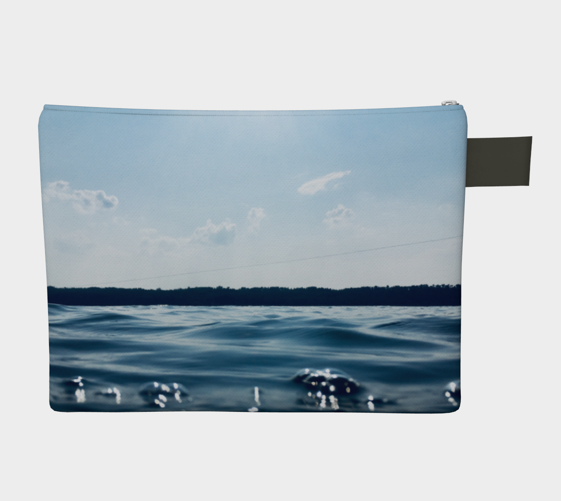 Zipper Bag, Carry-All, Custom Designed with our Blue Lake Picture, Back