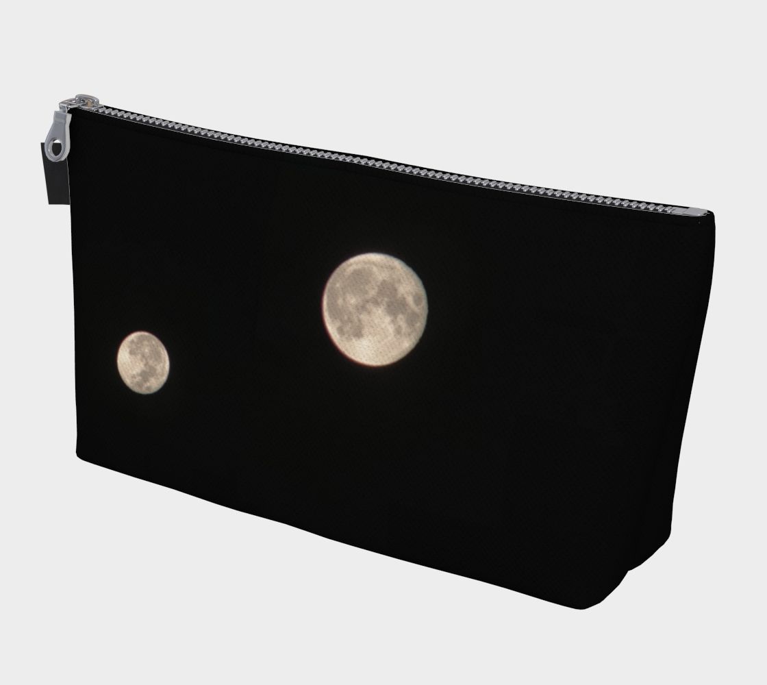 Makeup Zipper Bag, Custom Designed with our Moon at Night Picture, Front