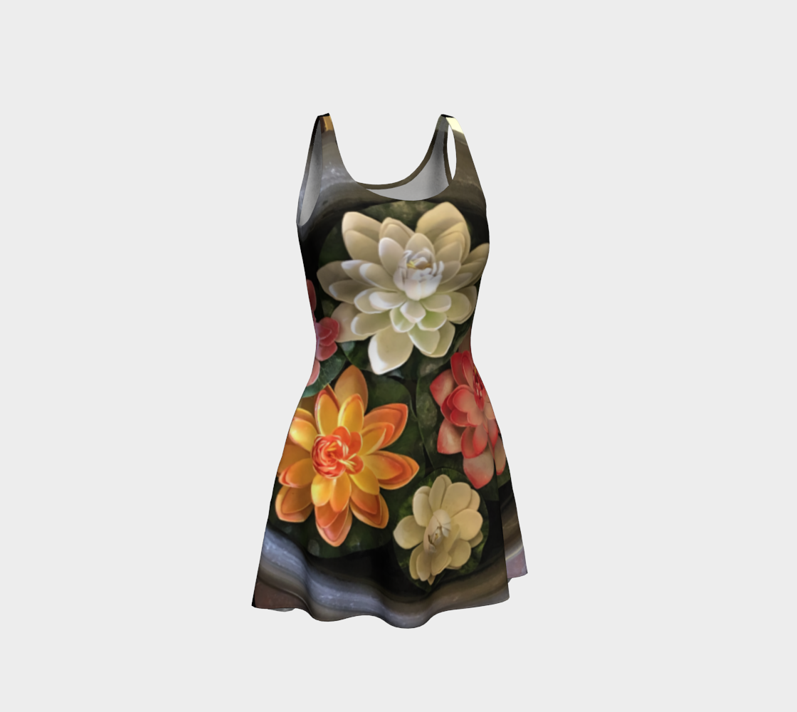 Flare Dress for Women: Flower Bowl Design, Front