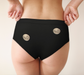 Cheeky Briefs, Women's Underwear, Moon at Night Design, Modelled, Back