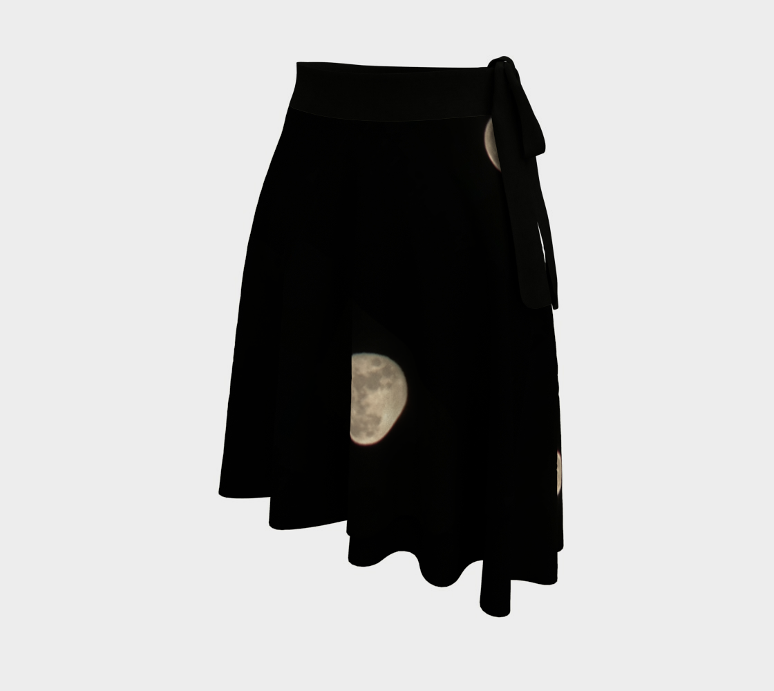 Wrap Skirt for Women with our Moon at Night Picture, BACK
