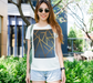 T-Shirt for Women with Geometric Picture, Front