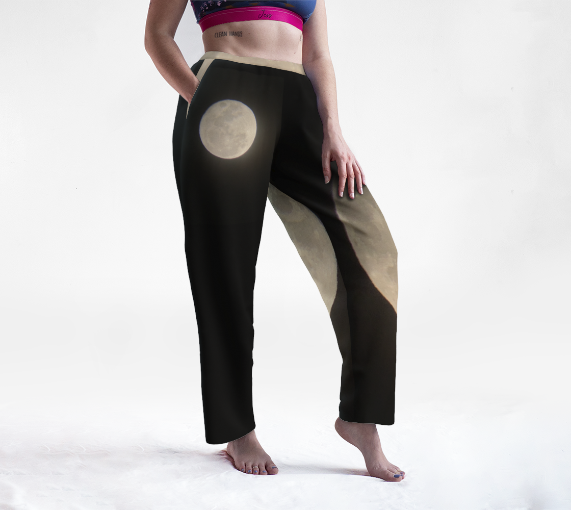 Unisex Lounge Pants with our Moon at Night Design, Female Front