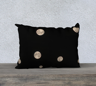 20x14 Pillow Case with our Moon at Night Picture, Back