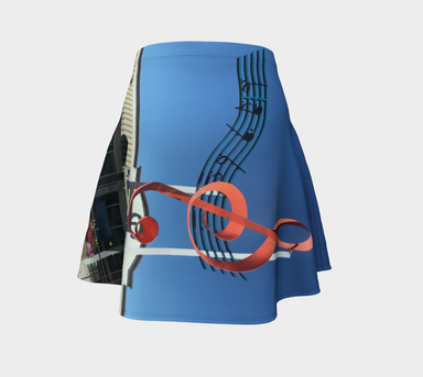 Flare Skirt for Women with: Music Design, Back