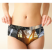Cheeky Briefs, Women's Underwear, Broken Glass and Fire Crotch Design, Front