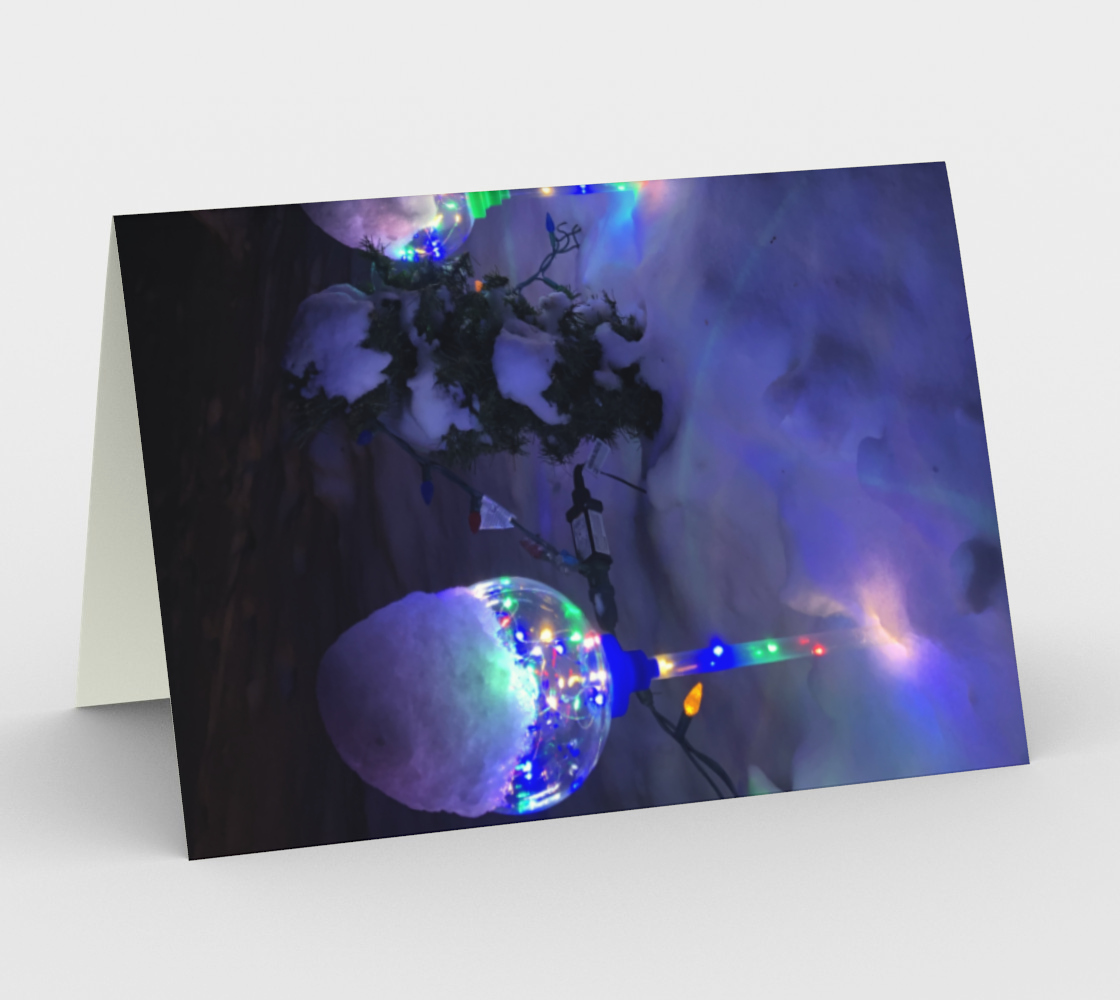 Stationery Card with our Christmas Balls in the Snow Picture, Back