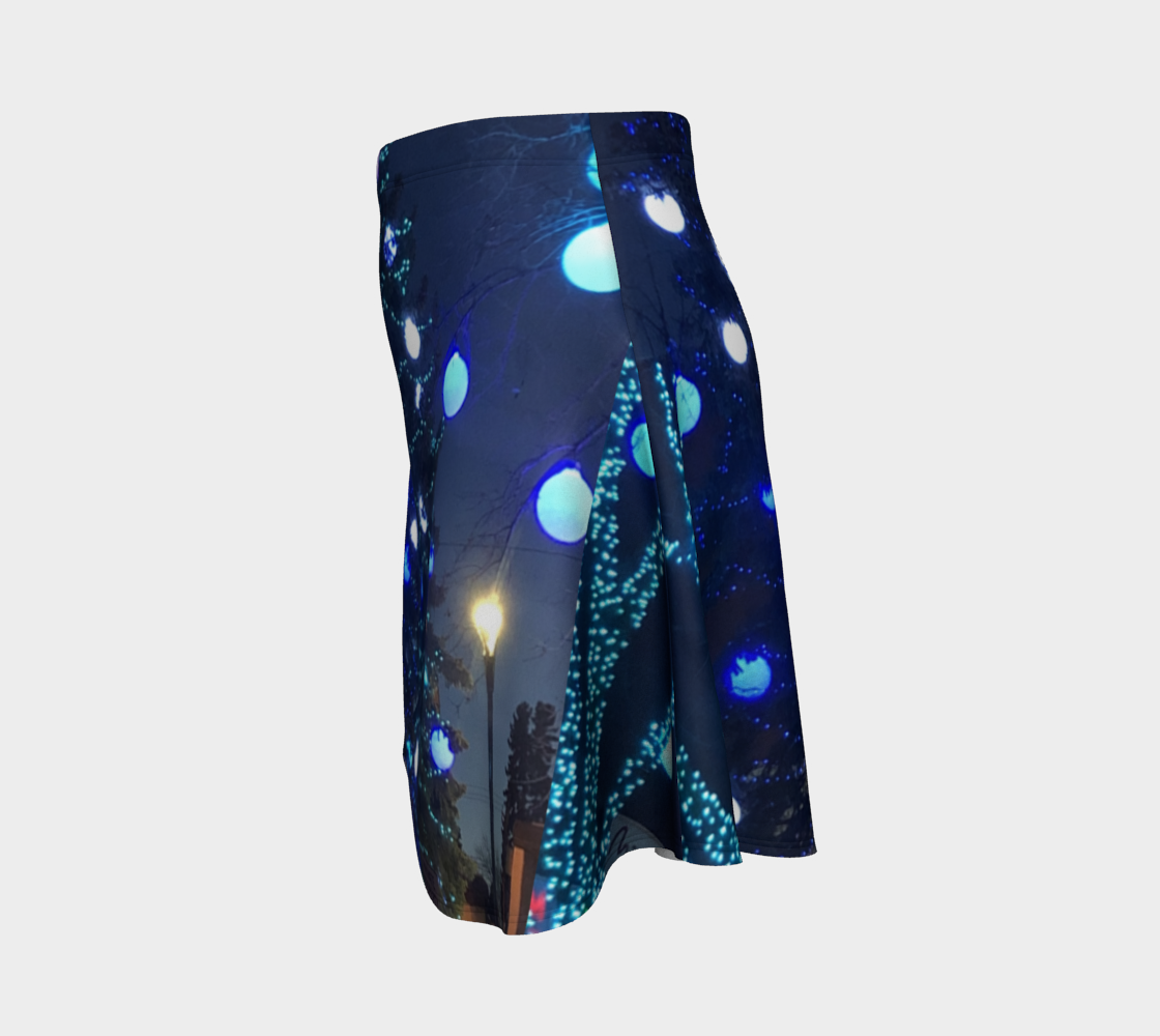 Flare Skirt for Women with: Christmas Ornament Design, Left Side