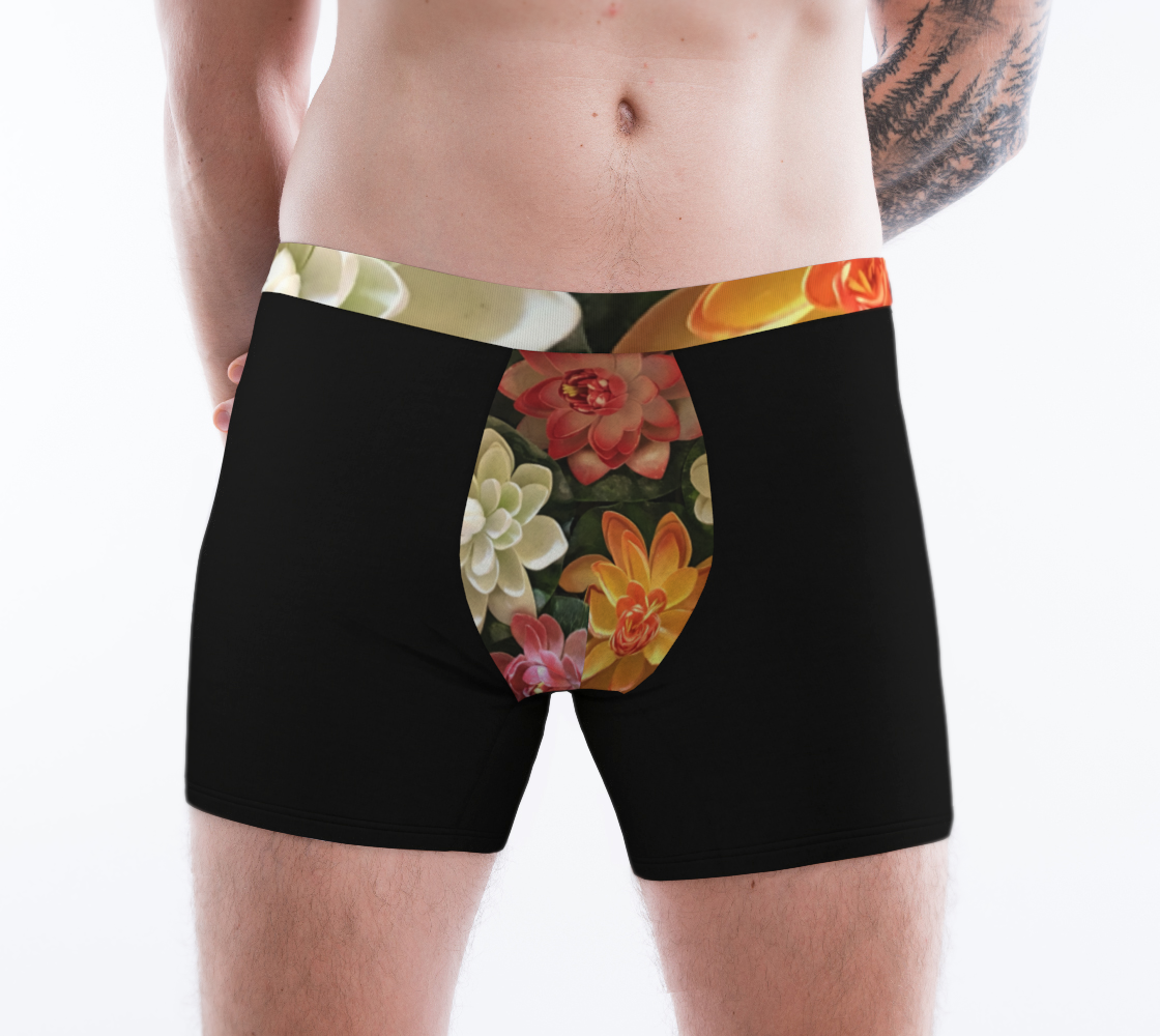 Boxer Briefs for Men: Flower Bowl Design, Male model, Front