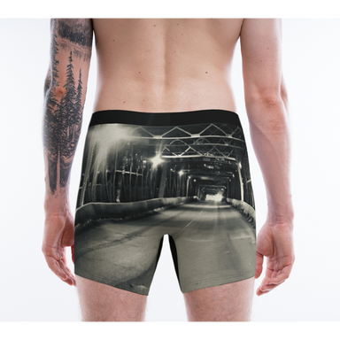 Boxer Briefs for Men: Bridge at Night Design, Back