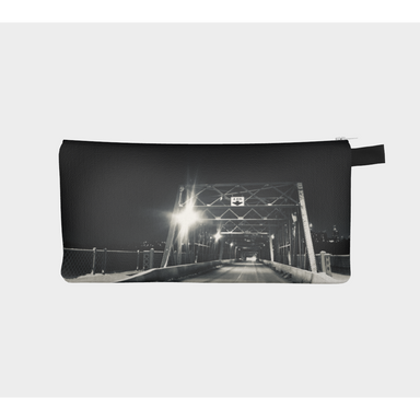 Pencil Case, Custom Designed Bag with our Bridge at Night Picture, Front