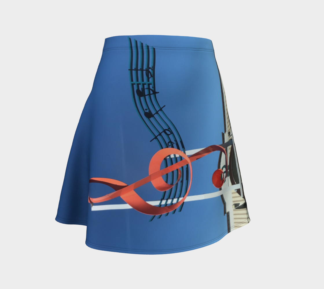 Flare Skirt for Women with: Music Design, Front