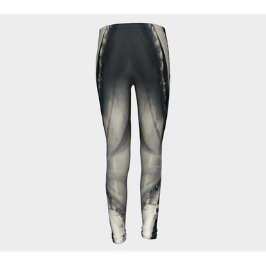 Youth Leggings for girls with: Bridge at Night Design, 10-12 years, Back