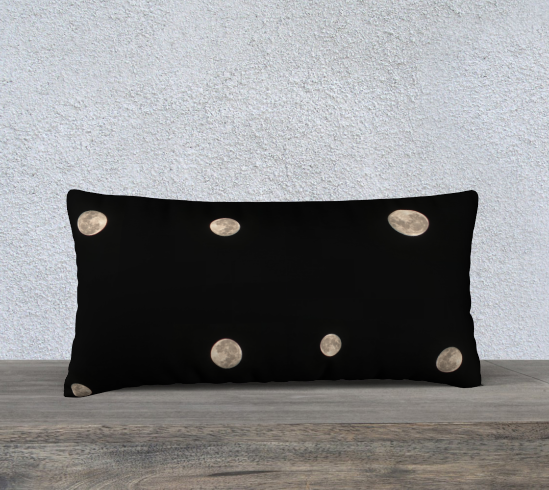 24x12 Pillow Case with our Moon at Night Picture, Front