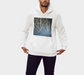 Unisex Hoodie with out Geometric Design, Male Model, Front