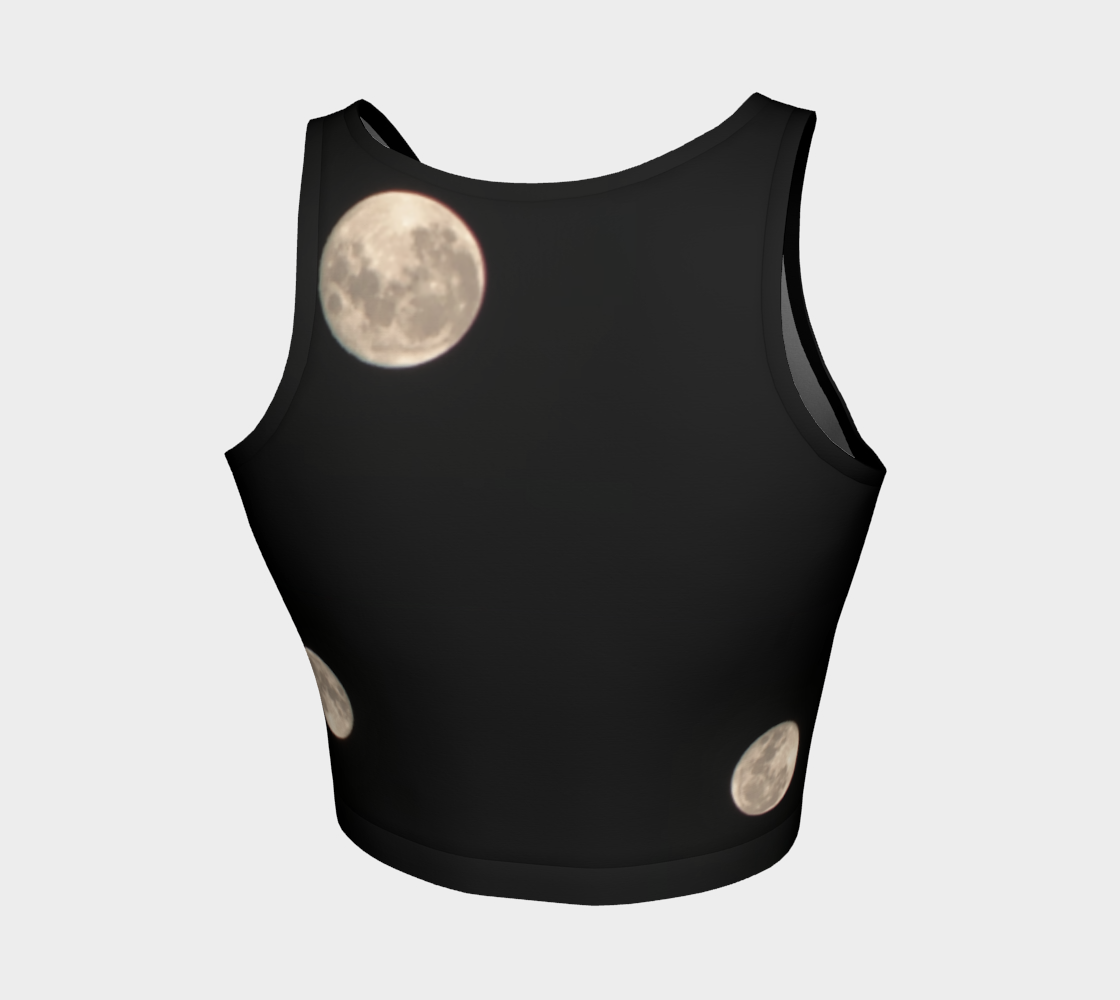Crop Top for Women: Moon at Night, Back