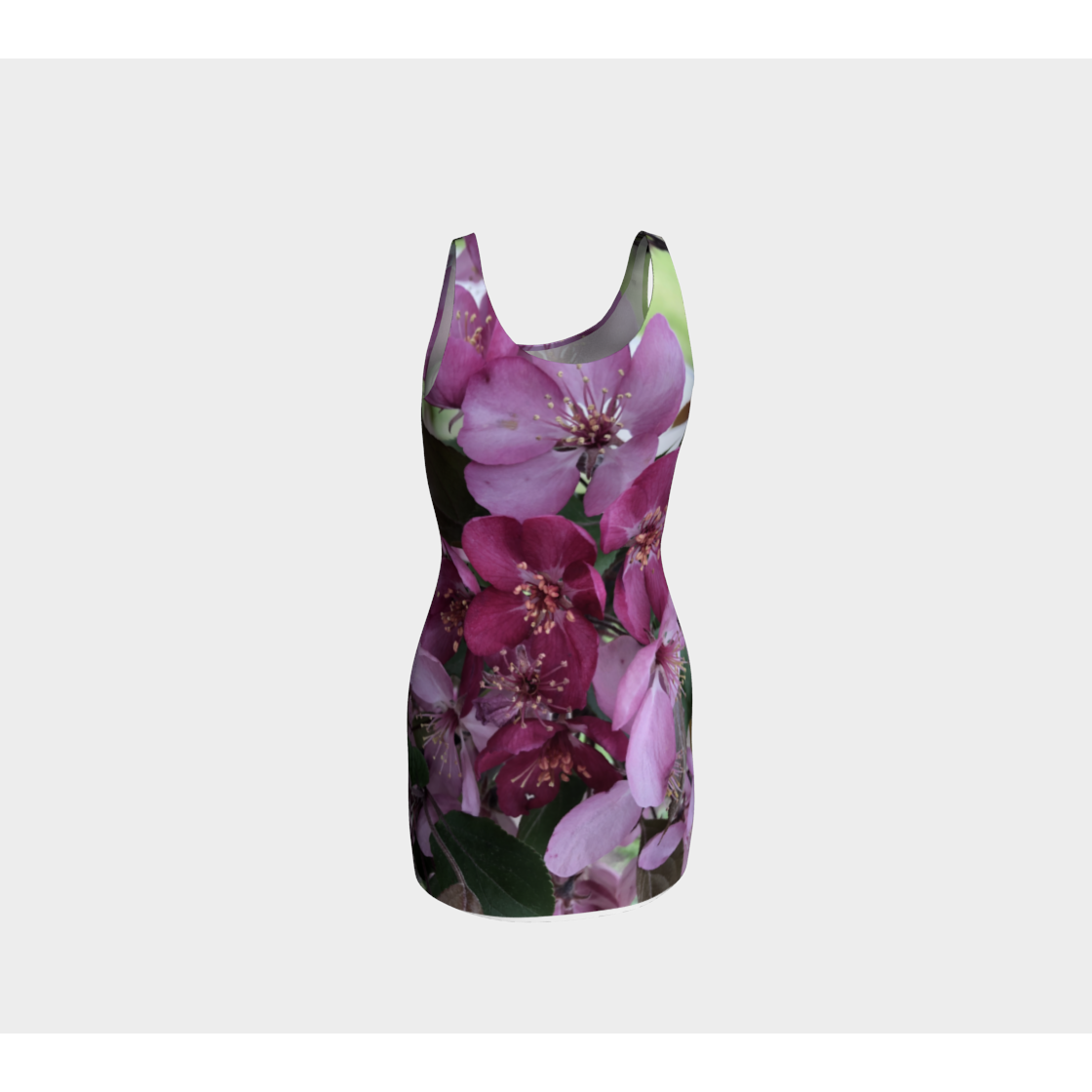Bodycon Fitted Dress for Women: Flower Petal Design, Back