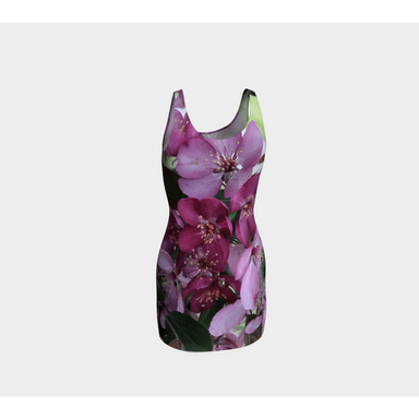 Bodycon Fitted Dress for Women: Flower Petal Design, Back