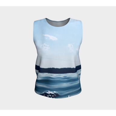 Loose Tank Top for women: Blue Lake Design (Regular), Front
