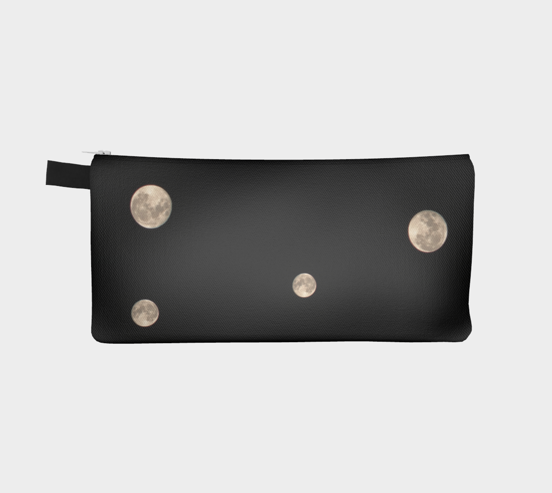 Pencil Case, Custom Designed Bag with our Moon at Night Picture, Back