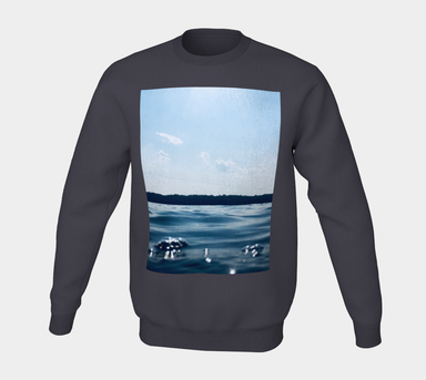Sweatshirt for Women and Men with Blue Lake Picture, Front