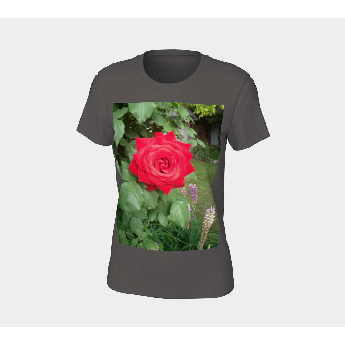 T-Shirt for Women with Rose Picture, Front