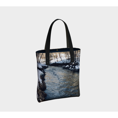 Tote Bag for Women with: River Running Design, Dark Inside